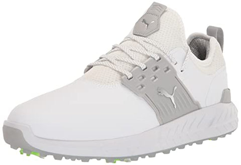 PUMA Men's Ignite Articulate Golf Shoe, White Silver/High-Rise, 12
