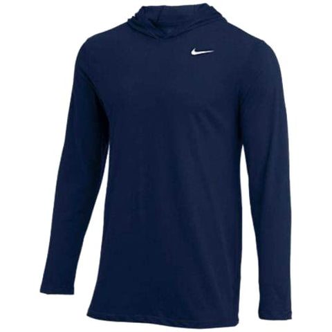 Nike Mens Dry Long Sleeve Hood Tee College Navy Size XL