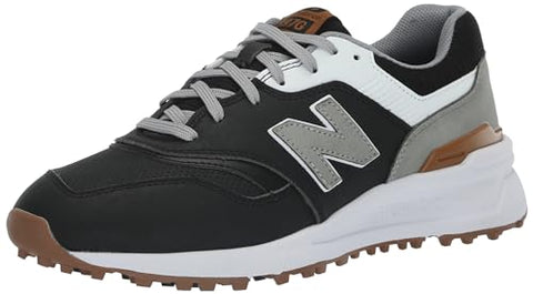 New Balance Men's 997 SL Golf Shoe, Black/White, 9 Wide