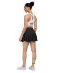 ATHVOTAR Women Tennis Skirt with Pockets Shorts Crossover High Waisted Golf Athletic Skorts Workout Skirts Black S