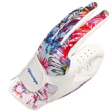 wosofe Golf Glove Women ladies Pair Cool Leather Both Hand Summer Floral Colorful Breathable Sport Gloves (2X-Large)