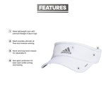 adidas Women's Superlite Sport Performance Visor for Sun Protection and Outdoor Activities, White/Silver Reflective, One Size