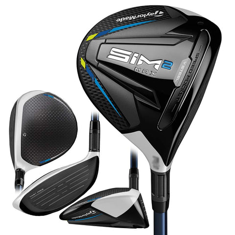 TaylorMade Golf SIM 2 MAX STEEL FAIRWAY MENS RIGHT HAND GRAPHITE REGULAR 3 WOOD , BLACK/LIGHT GREY