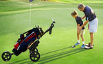 JANUS Golf cart, Foldable Golf Push cart, Golf Bag cart, Golf Pull cart with Phone Holder and Storage Bag. Golf Caddy had Large Wing or Small Wing, can be Suitable for Golf Bags of Different Sizes.