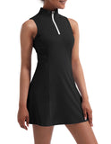 Tennis Dress for Women, Tennis Golf Dresses with Built in Shorts and Pockets for Sleeveless Workout Athletic Dresses Black