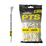 PrideSports PTS Wood Golf Tees | 100 Count, 2-3/4 Inch | #1 Wood Tee on Tour | Best for Drivers & Woods