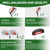 XDriveMax 6 Pieces Kids Golf Club Set, Junior Golf Club Set