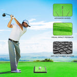 COSPORTIC Golf Hitting Mat, Golf Training Mat for Swing Path Feedback Detection Batting,Extra Replaceable Golf Practice Mat 16"x12", Golf Gifts for Men Women for Home Indoor Outdoor