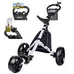 JANUS Golf cart, Foldable Golf Push cart, Golf Bag cart, Golf Pull cart with Phone Holder and Storage Bag. Golf Caddy had Large Wing or Small Wing, can be Suitable for Golf Bags of Different Sizes.