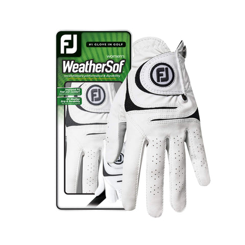 FootJoy Women's WeatherSof Golf Glove, White Small, Worn on Left Hand