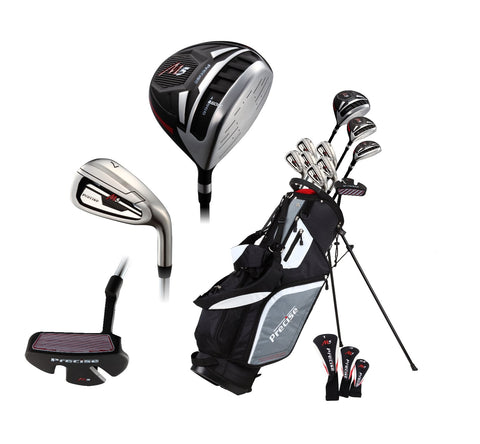 Left Handed M5 Golf Club Set for Tall Men, Black/Red