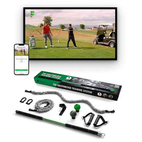 GolfForever Value Bundle | Golf Swing Trainer & Personalized Training Program | Premium Golf Training Aid & Program to Improve Strength, Flexibility, Power & Speed | Proven by Golfer Scottie Scheffler