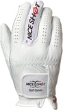 Nice Shot The Bird Golf Glove in White Cabretta Leather Men's Right Hand - Large
