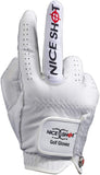 Nice Shot The Bird Golf Glove in White Cabretta Leather Men's Right Hand - Large