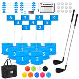 JIIFO Golf Game with 2 Clubs Right Handed,Practice Golf with 9 Buckets, Outdoor Golf Gift and Adults,Holes Golf Outdoor Game for Lawn,Yard,Camping,Park
