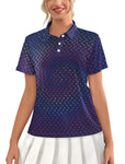 Ygupzwe Golf Polo Shirts for Women Funny Printed Moisture Wicking Womens Polo Shirts Short Sleeve Outfits for Women Golf Apparel