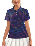 Ygupzwe Golf Polo Shirts for Women Funny Printed Moisture Wicking Womens Polo Shirts Short Sleeve Outfits for Women Golf Apparel