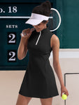 Tennis Dress for Women, Tennis Golf Dresses with Built in Shorts and Pockets for Sleeveless Workout Athletic Dresses Black