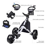 JANUS Golf cart, Foldable Golf Push cart, Golf Bag cart, Golf Pull cart with Phone Holder and Storage Bag. Golf Caddy had Large Wing or Small Wing, can be Suitable for Golf Bags of Different Sizes.