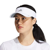 adidas Women's Superlite Sport Performance Visor for Sun Protection and Outdoor Activities, White/Silver Reflective, One Size