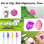 HYYPME All Pink Golf Accessories Kit 20 PCS Golf Gift Set - Golf Towel, Ball Marker, Pins, Golf Club Cleaner, Pink Golf Balls w/Holder, Ball Alignment Kit, Divot Repair, Plastic Tees