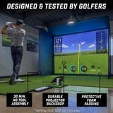 GoSports 10 x 8 ft Golf Simulator Enclosure Net - Complete Set with Frame and HD Impact Screen Kit
