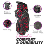 Womens Golf Bag - Taboo Fashions Lightweight Ladies Cart Bag, 14-Way, 7 Zippered Pockets, Rain Hood, Insulated Beverage Compartment (Temptation)