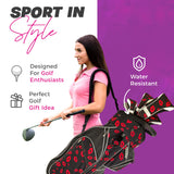 Womens Golf Bag - Taboo Fashions Lightweight Ladies Cart Bag, 14-Way, 7 Zippered Pockets, Rain Hood, Insulated Beverage Compartment (Temptation)