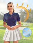 Ygupzwe Golf Polo Shirts for Women Funny Printed Moisture Wicking Womens Polo Shirts Short Sleeve Outfits for Women Golf Apparel