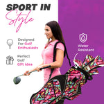 Womens Golf Bag - Taboo Fashions Lightweight Ladies Cart Bag, 14-Way, 7 Zippered Pockets, Rain Hood, Insulated Beverage Compartment (Native Joy)