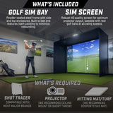 GoSports 10 x 8 ft Golf Simulator Enclosure Net - Complete Set with Frame and HD Impact Screen Kit