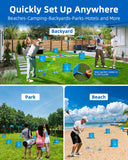 JIIFO Golf Game with 2 Clubs Right Handed,Practice Golf with 9 Buckets, Outdoor Golf Gift and Adults,Holes Golf Outdoor Game for Lawn,Yard,Camping,Park