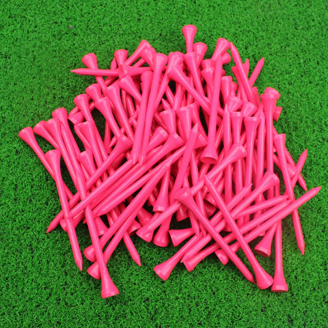 MYKUJA Pink Bamboo 3-1/4 inch Golf Tees (100-Pack) for Women & Girls - Classic Fit, Short Sleeve