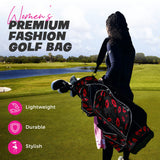 Womens Golf Bag - Taboo Fashions Lightweight Ladies Cart Bag, 14-Way, 7 Zippered Pockets, Rain Hood, Insulated Beverage Compartment (Temptation)