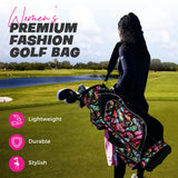 Womens Golf Bag - Taboo Fashions Lightweight Ladies Cart Bag, 14-Way, 7 Zippered Pockets, Rain Hood, Insulated Beverage Compartment (Native Joy)