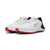 PUMA GOLF Men's PHANTOMCAT Nitro Sneaker, Puma White-DEEP Navy-for All TIME RED, 13 Wide