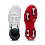 PUMA GOLF Men's PHANTOMCAT Nitro Sneaker, Puma White-DEEP Navy-for All TIME RED, 13 Wide