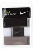 Nike Men's Standard 3 Pack Golf Web Belt, White/Gray/Black, One Size