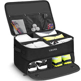 YOREPEK 2 Layer Golf Trunk Organizer, Waterproof Car Golf Locker with Separate Ventilated Compartment for 2 Pair Shoes, Durable Golf Trunk Storage for Balls, Tees, Gloves, Accessories, Golf Gifts
