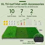 Golfguru Golf Net, 10x7ft All in 1 Golf Practice Net with XL Tri-Turf Golf Mat, Impact Target, 10 Golf Balls, 7 Golf Tees, 2 Rubber Golf Tees, Carry Bag, Golf Net for Backyard Driving Chipping Indoor