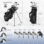 GYMAX Complete Golf Club Set for Men, 14 PCS Right Hand Golf Clubs Set Includes #1 Driver & #3 Fairway & #4 Hybrid & #6/#7/#8/#9/#P Irons, Putter & Head Covers, Men’s Golf Clubs Set (Grey)