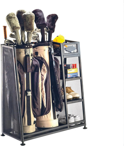 Suncast Rack - Golf Equipment Organizer Storage - Store Golf Bags, Clubs, and Accessories - Perfect for Garage, Shed, Basement