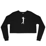LADIES BLACK GOLF CLUB Crop Sweatshirt