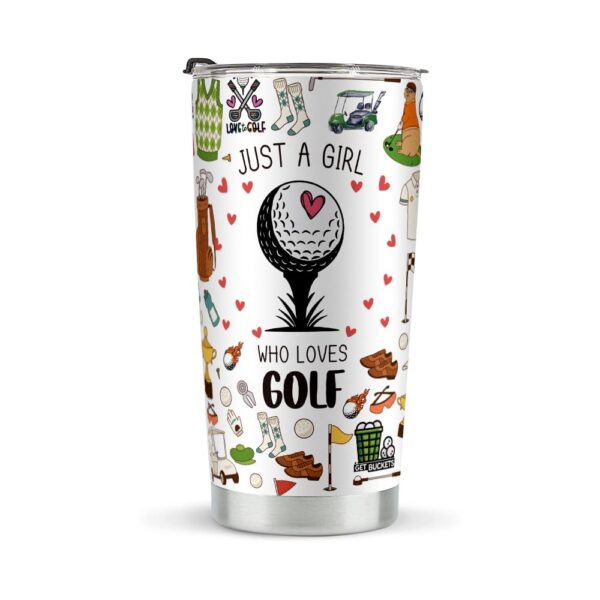 kdxpbpz Golf Lover Gifts for Girls Women Golf Gifts Tumbler Birthday Christmas Gifts for Friend Besties Stainless Steel Tumblers 20oz Just A Girl Who Loves Golf