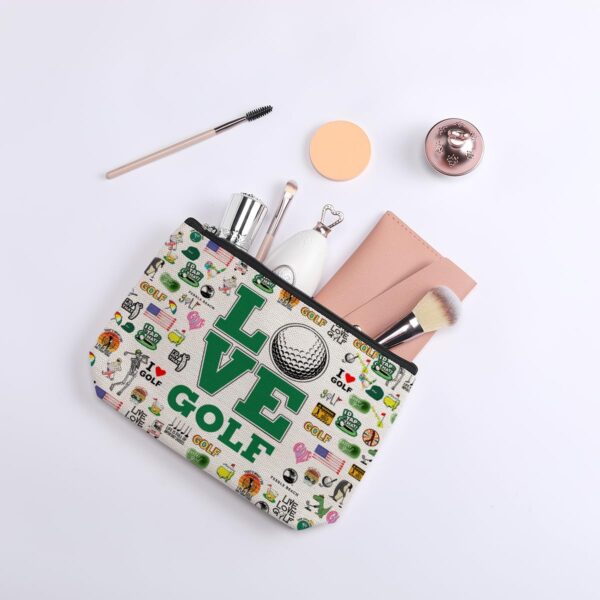 Golf Lover Gifts for Golfer Golf Gifts Inspirational Gifts for Women Men Him Her Player Coach Makeup Bag Golfing Gifts for Women Christmas Birthday Gifts Travel Toiletry Makeup Organizer Zipper Pouch - Image 3