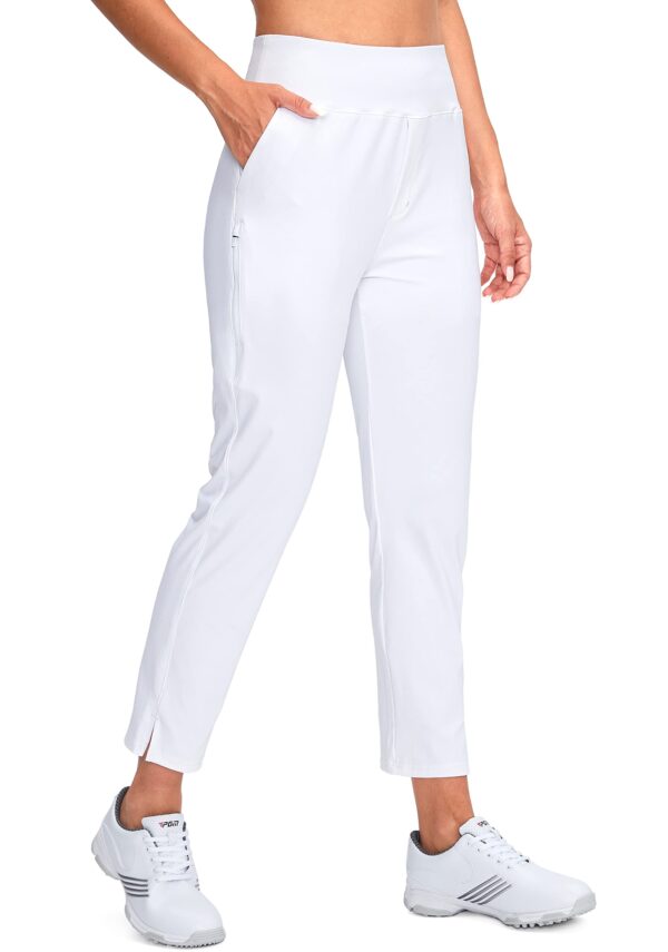 YYV Women's Golf Pants Stretch Work Ankle Pants High Waist Dress Pants with Pockets for Yoga Business Travel Casual(White Small) - Image 7