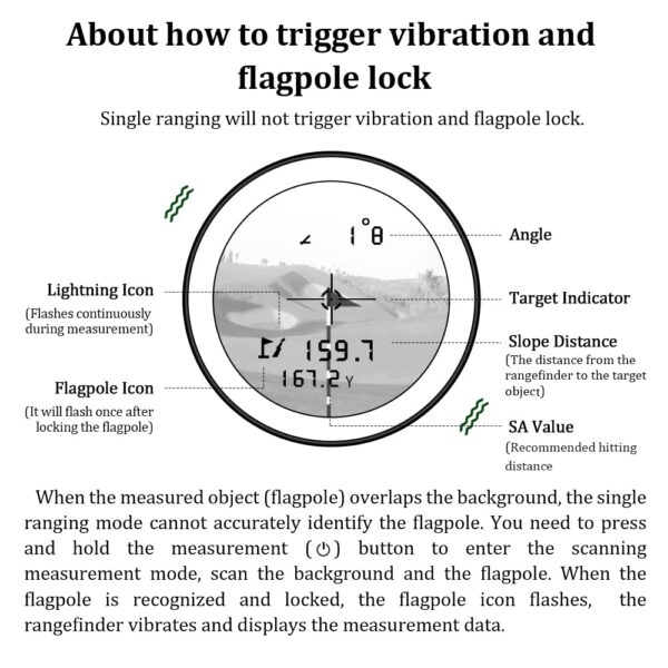 REVASRI Golf Rangefinder with Slope and Pin Lock Vibration, External Slope Switch for Golf Tournament Legal, Rangefinders with Rechargeable Battery 1000YDS Laser Range Finder - Image 3