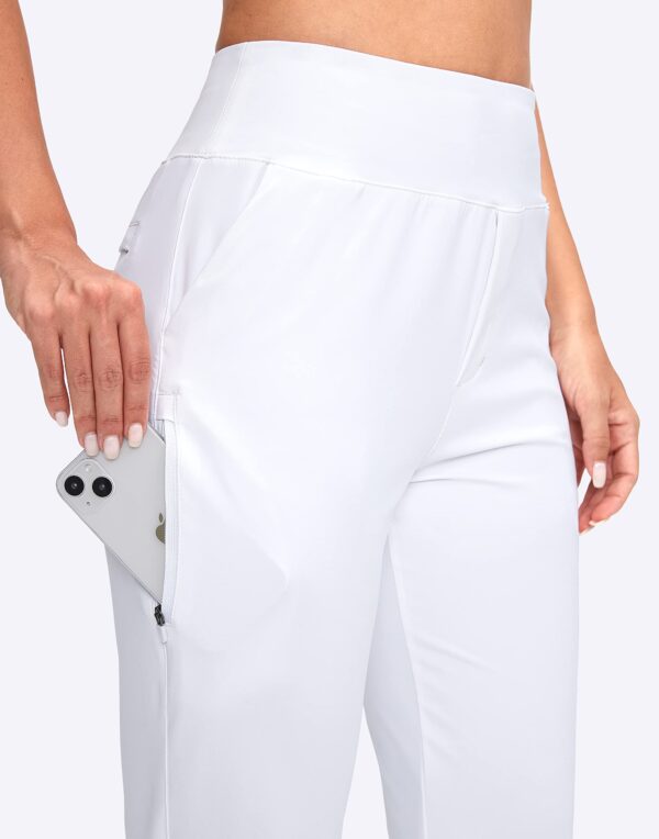 YYV Women's Golf Pants Stretch Work Ankle Pants High Waist Dress Pants with Pockets for Yoga Business Travel Casual(White Small) - Image 5