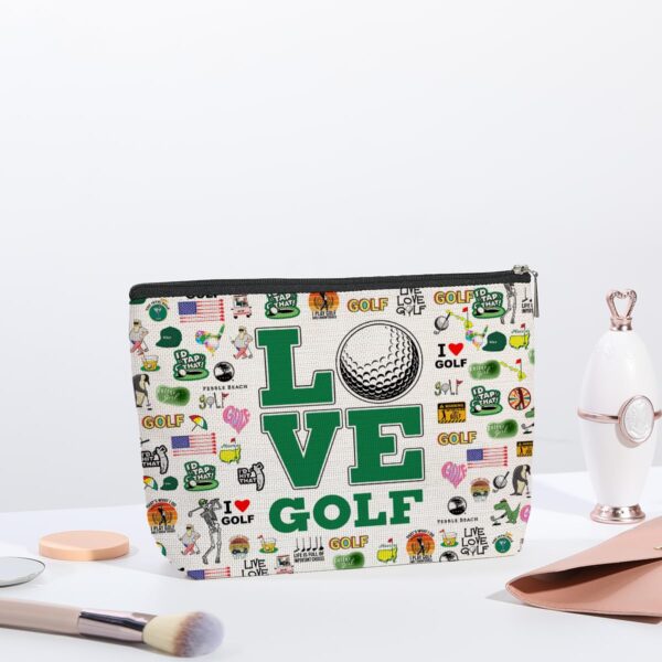 Golf Lover Gifts for Golfer Golf Gifts Inspirational Gifts for Women Men Him Her Player Coach Makeup Bag Golfing Gifts for Women Christmas Birthday Gifts Travel Toiletry Makeup Organizer Zipper Pouch - Image 4