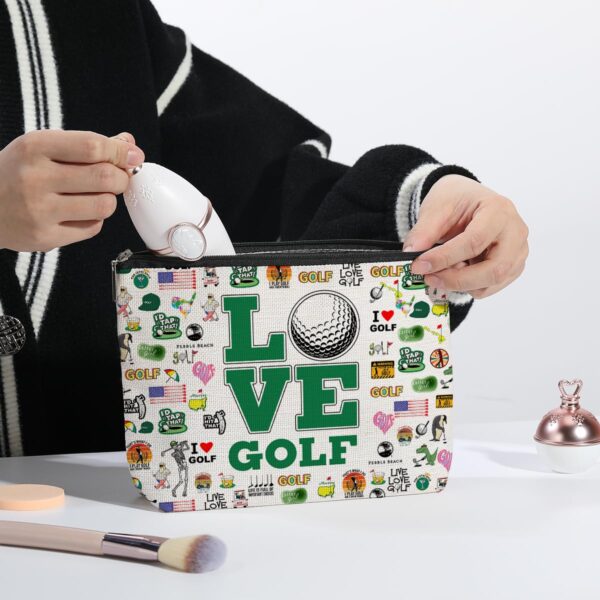 Golf Lover Gifts for Golfer Golf Gifts Inspirational Gifts for Women Men Him Her Player Coach Makeup Bag Golfing Gifts for Women Christmas Birthday Gifts Travel Toiletry Makeup Organizer Zipper Pouch - Image 2